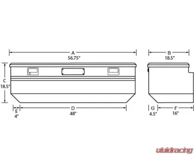 Tradesman Aluminum Flush Mount Truck Tool Box 56" Brite - 9456