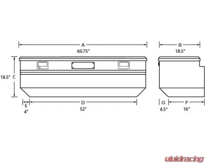 Tradesman Aluminum Flush Mount Truck Tool Box 60.75" Brite - 9460T