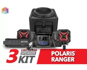 SSV Works Lighted 3-Speaker Audio System w/ JVC Polaris Ranger XP1000 2018-2023