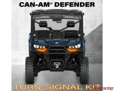 SWITCH Works Street-Legal Tango2 Turn-Signal Plug-&-Play Kit with Licence Plate Frame Can-Am Defender 2020-2026 - 250-SWTSL-DEFLP