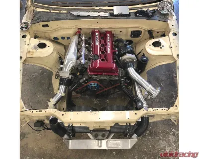 Chase Bays -16AN Tucked Aluminum Radiator with 2 12in Ultra Fans Nissan 240SX S13 | S14 | S15 1989-2002 - CB-14RAD-16AN-11UFAN