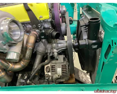 Chase Bays 1.5in Push On Hose Compact Upper Water Neck with Bypass Tube Toyota 1.5JZ-GTE | 2JZ-GTE - CB-JZ-UWN15L