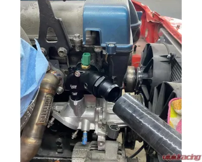 Chase Bays 1.5in Push On Hose Compact Upper Water Neck with Bypass Tube Toyota 1.5JZ-GTE | 2JZ-GTE - CB-JZ-UWN15L