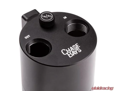 Chase Bays -10AN 90 Deg L-Fitting Inlet -10AN Straight Outlet Oil Catch Can - CB-OILCATCH-10AN90L-10AN