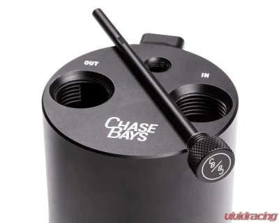 Chase Bays -10AN 90 Deg L-Fitting Inlet -10AN Straight Outlet Oil Catch Can - CB-OILCATCH-10AN90L-10AN