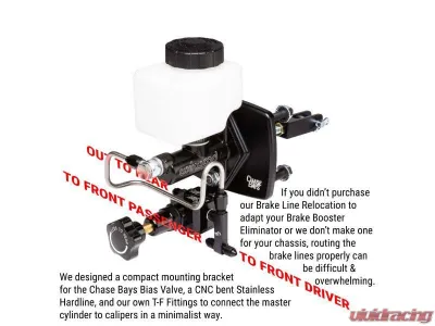 Chase Bays Bias Valve Mounting & Routing for Brake Booster Delete - CB-U-BBECOMBO