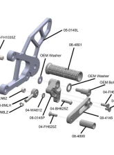 Woodcraft Technologies Black Rearset Kit w/ Brake Pedal Kawasaki 2019-2023                                     - 05-0151 - Image 2