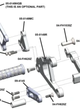 Woodcraft Technologies Black Rearset Kit w/ Brake Pedal Kawasaki 2019-2023                                     - 05-0151 - Image 3