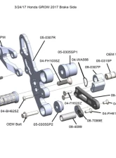Woodcraft Technologies Complete Rearset (With Folding Toe Pieces) Honda Grom 125 2014-2020                                     - 05-0307BX - Image 3