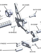 Woodcraft Technologies Complete Rearset (Aftermarket QS - With Folding Toe Pieces) Honda CBR1000RR 2017-2022                                     - 05-0344BX - Image 6