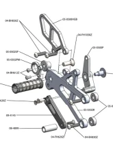 Woodcraft Technologies STD Shift Rearset w/o QS (No Folding Toe Pieces) Triumph Street Triple 2017-2021                                     - 05-0513B - Image 2