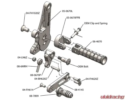 Woodcraft Technologies STD Shift Complete Rearset Ducati Diavel 2011-2018 - 05-0670B