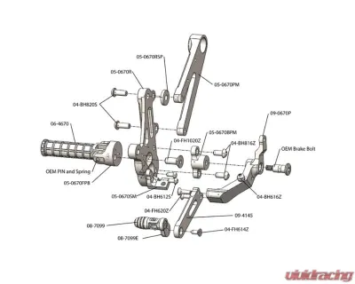 Woodcraft Technologies STD Shift Complete Rearset Ducati Diavel 2011-2018 - 05-0670B