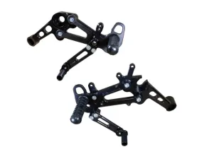 Woodcraft Technologies Complete Adjustable Rearset Kit w/ Pedals (No Folding Toe Pieces) Aprilia RS 660 2021-2023