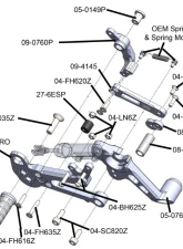 Woodcraft Technologies Complete Adjustable Rearset Kit w/ Pedals (With Folding Toe Pieces) Aprilia RS 660 2021-2023                                     - 05-0760BX - Image 2