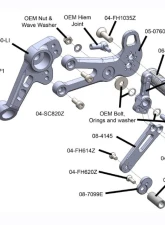 Woodcraft Technologies Complete Adjustable Rearset Kit w/ Pedals (With Folding Toe Pieces) Aprilia RS 660 2021-2023                                     - 05-0760BX - Image 3