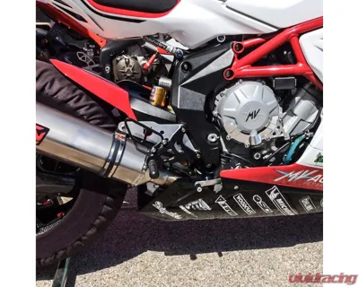 Woodcraft Technologies Black GP/STD Adjustable Rearset Kit (No Folding Toe Pieces) MV Agusta 2012-2019 - 05-0780B