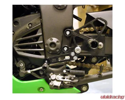 Woodcraft Technologies Complete Eccentric Rearset (With Folding Toe Pieces) Kawasaki Ninja EX250 2008-2012 - 05-4131EBX