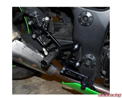 Woodcraft Technologies Complete Eccentric Rearset (With Folding Toe Pieces) Kawasaki Ninja EX250 2008-2012 - 05-4131EBX