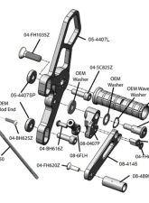 Woodcraft Technologies Complete STD/GP Shift Adjustable Rear Set Kit w/ Pedals (With Folding Toe Pieces) Yamaha 2015-2022                                     - 05-4407BX - Image 2