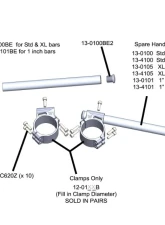 Woodcraft Technologies Black 3 Piece Split Clip-ons w/ 33mm Clamp & Regular 7/8" Bars - XL                                     - 12-0133-BXL - Image 2