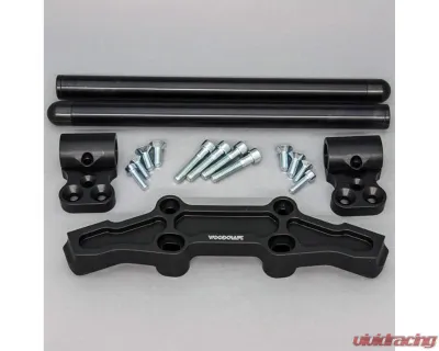 Woodcraft Technologies 1" Standard Rise Clipon Adapter Plate w/ Standard Black Bars Kawasaki Ninja 650 | ER-6n 2006-2016 - 12-1125