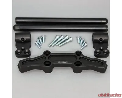 Woodcraft Technologies 1" Standard Rise Clipon Adapter Plate w/ Standard Black Bars Kawasaki Ninja 650 | ER-6n 2006-2016 - 12-1125