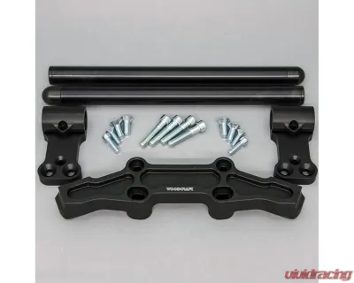 Woodcraft Technologies 1" Standard Rise Clipon Adapter Plate w/ Standard Black Bars Kawasaki Ninja 650 | ER-6n 2006-2016 - 12-1125