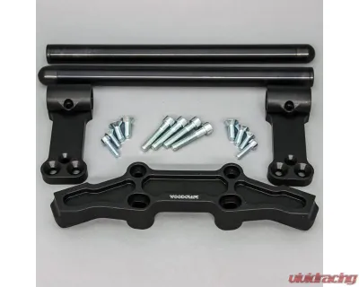 Woodcraft Technologies 1" Standard Rise Clipon Adapter Plate w/ Standard Black Bars Kawasaki Ninja 650 | ER-6n 2006-2016 - 12-1125