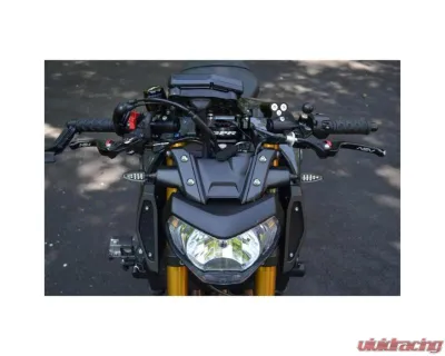 Woodcraft Technologies 1" Rise Clipon Adapter Plate w/ Standard Black Bars Yamaha FJ-09 | FZ-09 | XSR900 2014-2021 - 12-1409