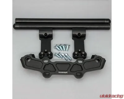 Woodcraft Technologies 1" Rise Clipon Adapter Plate w/ Long Black Bars Yamaha FZ-10 | MT-10 2017-2023 - 12-1416