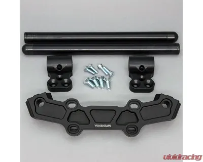 Woodcraft Technologies 1" Rise Clipon Adapter Plate w/ XL Black Bars Yamaha MT-09 | XSR900 2018-2023 - 12-1419