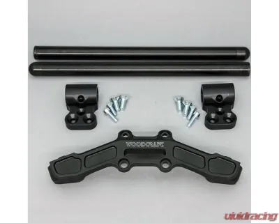 Woodcraft Technologies 1" Standard Rise Clipon Adapter Plate w/ XL Black Bars Ducati Scrambler 2015-2020 - 12-1615
