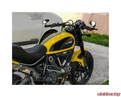Woodcraft Technologies 1" Standard Rise Clipon Adapter Plate w/ XL Black Bars Ducati Scrambler 2015-2020 - 12-1615