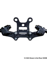 Woodcraft Technologies 1" Standard Rise Clipon Adapter Plate w/ Gauge Mount & XL Black Bars Ducati Monster 797 | 821 2017-2021                                     - 12-1633 - Image 4