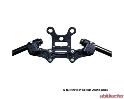 Woodcraft Technologies 1" Standard Rise Clipon Adapter Plate w/ Gauge Mount & XL Black Bars Ducati Monster 797 | 821 2017-2021 - 12-1633