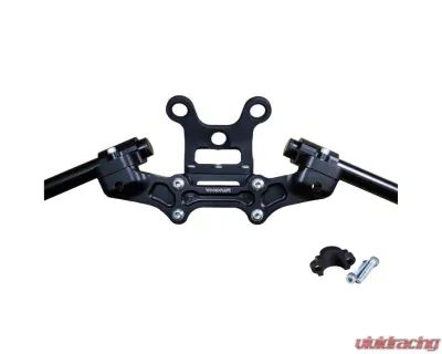 Woodcraft Technologies 1" Standard Rise Clipon Adapter Plate w/ Gauge Mount & Std. Black Bars Ducati Monster 797 | 821 2017-2021 - 12-1633S