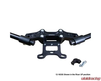 Woodcraft Technologies 1" Standard Rise Clipon Adapter Plate w/ Gauge Mount & Std. Black Bars Ducati Monster 797 | 821 2017-2021 - 12-1633S
