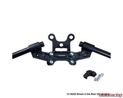 Woodcraft Technologies 1" Standard Rise Clipon Adapter Plate w/ Gauge Mount & Std. Black Bars Ducati Monster 797 | 821 2017-2021 - 12-1633S
