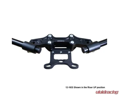 Woodcraft Technologies 1" Standard Rise Clipon Adapter Plate w/ Gauge Mount & XL Black Bars Ducati Monster 797 | 821 2017-2021 - 12-1633