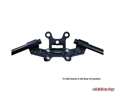 Woodcraft Technologies 1" Standard Rise Clipon Adapter Plate w/ Gauge Mount & XL Black Bars Ducati Monster 797 | 821 2017-2021 - 12-1633