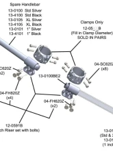 Woodcraft Technologies Silver 1.5" Clip-on Riser Assembly w/ 35mm Clamp & Standard 7/8" Bars - XL                                     - 12-2535-SXL - Image 5