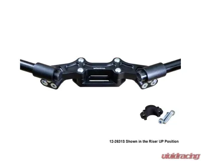 Woodcraft Technologies 1.5" Standard Rise Clipon Adapter Plate w/ Std. Black Bars & Res. Spacer Ducati Monster 821 2014-2017 - 12-2631S