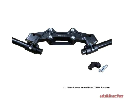 Woodcraft Technologies 1.5" Standard Rise Clipon Adapter Plate w/ Std. Black Bars & Res. Spacer Ducati Monster 821 2014-2017 - 12-2631S