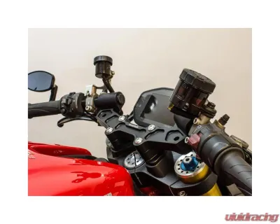 Woodcraft Technologies 1" Standard Rise Clipon Adapter Plate w/ XL Black Bars Ducati Monster 821 2014-2017 - 12-1631