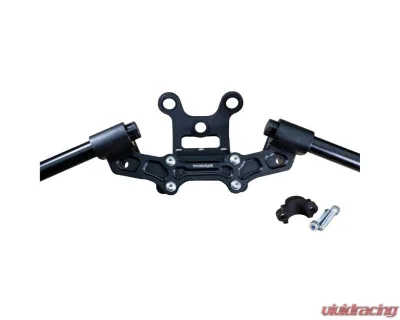 Woodcraft Technologies 1.5" Standard Rise Clipon Adapter Plate w/ Gauge Mount & Std. Black Bars Ducati Monster 797 | 821 2017-2021 - 12-2633S