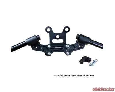 Woodcraft Technologies 1.5" Standard Rise Clipon Adapter Plate w/ Gauge Mount & Std. Black Bars Ducati Monster 797 | 821 2017-2021 - 12-2633S