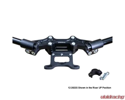 Woodcraft Technologies 1.5" Standard Rise Clipon Adapter Plate w/ Gauge Mount & Std. Black Bars Ducati Monster 797 | 821 2017-2021 - 12-2633S