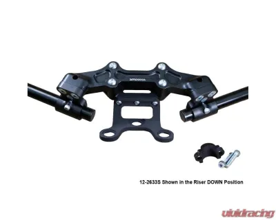 Woodcraft Technologies 1.5" Standard Rise Clipon Adapter Plate w/ Gauge Mount & Std. Black Bars Ducati Monster 797 | 821 2017-2021 - 12-2633S