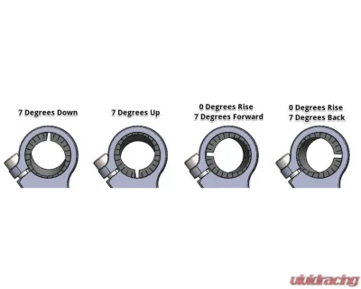 Woodcraft Technologies 35mm Rise Side Mount Adjustable Angle Clipon Risers w/ 33mm Clamp & 7/8" Bars - Regular - 12-2733-78B